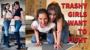 TRASHY GIRLS WANT TO FIGHT by BONDAGE KINK wanna-be Spice Girls struggling and hard beating each other