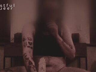FTM Puppy Stoner Rides Toy and Cums Hard (Full Video, Blurred Face)