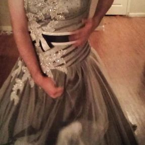 Putting a rare and beautiful $1750 gray wedding dress to good use Part 1