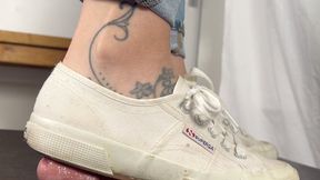 Shoejob and Cocktrampling in Superga Sneakers - Sneaker fetish in well worn Sneakers - CBT, Giantess and Cock crushing with Tramplegirl Leila - Multi edit - HD