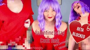 Valentine's Day Cuck Task - Beta Censor Version - Female Domination Cuckolding Submissive Task with Femdom Brat Mistress Mystique - MP4