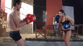 Fan Challenges - MIRA vs Loser Fan - Mixed Boxing And Muscle Worship (Facesitting End) REMASTERED