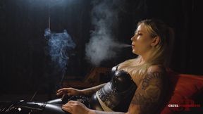 Crimson cushion and a cigarette 4K MP4