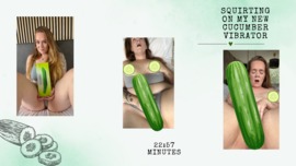 Squirting on this vibrating cucumber!🥒