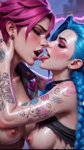 Jinx Lewd Wet Tease Compilation Big Tits and Ahegao   Clip 1