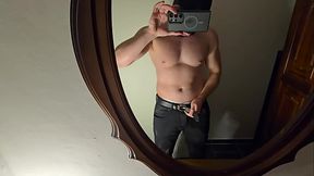 Handsome Young Daddy PhantomGentX Pumps Post-Work Ungroomed in Sweaty Underwear Mirror