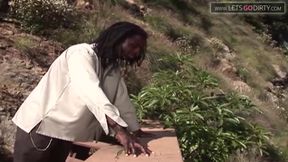 Hot bitch spreads legs as a massive black ccok fucks her cunt to a cumshot