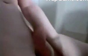 Sexy londe tranny teasing on cam