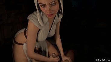 3D Hentai Princess Leia Organa Star Wars HandJob JOI