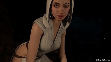 3D Hentai Princess Leia Organa Star Wars HandJob JOI