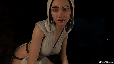 3D Hentai Princess Leia Organa Star Wars HandJob JOI