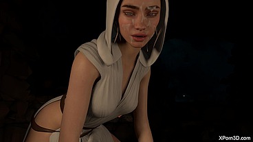 3D Hentai Princess Leia Organa Star Wars HandJob JOI