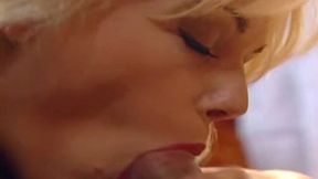Oversexed brunette in sexy nurse outfit gives blowjob to dudes in latex masks