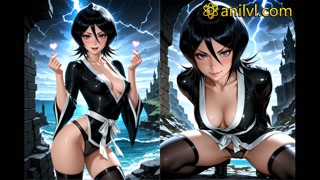 Kuchiki Rukia in a steamy no-rules game on the bed