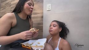 First kiss and food play between Goddess Ana Ayumi and her slave Nataly. Part. 2. (Scripted by cliente X G. ) Customized video.