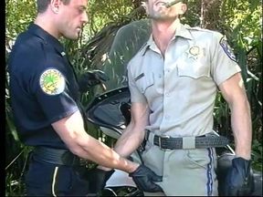 Two Naughty Ass Licking Gay Cops Give Head and Bang Ass Before Jizzing Their Cum Loads