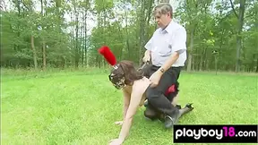 Perverted Old Dudes Riding On Big Boobed Bbw Pony Sluts Outdoor