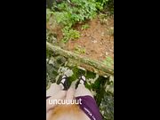 hairy uncut ginger public pissing in sun