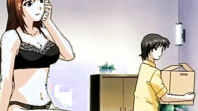 Big-titted anime babe seduced by teeny Redhead in hot hentai cartoon porn