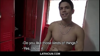 Two Amateur Hot Young Latino Boys Fuck At Gym For Money While Filmmaker Records POV