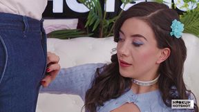 natalie brooks deepthroats bryan gozzling s throbbing cock!