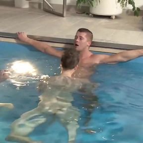 Hot pool sex with handsome hunk and sexy horny guys