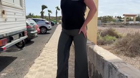 Girl Wetting Pants on the Street
