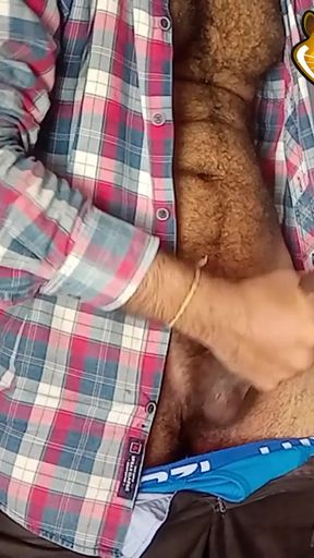 Key moment from "Black cock was masturbated hard and the cock was heated with spit and hot cumshot"