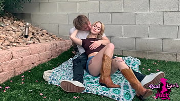 Cute Petite Teen Gets Creampied During Picnic Date - Sage Fox