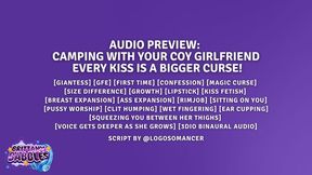 Camping With Your Coy Girlfriend, Every Kiss Is A Bigger Curse [Giantess] [GFE] [First Time] [Confession] [Magic Curse] [Size Difference] [Growth] | [Lipstick] [Kiss fetish] [Breast Expansion] [Ass Expansion] [Rimjob] [Sitting On You] [Pussy Worship]