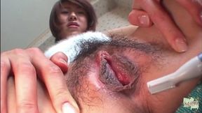 Closed-eyed Asian beauty rides a cock&#x1F32D; in a close-up cowgirl style