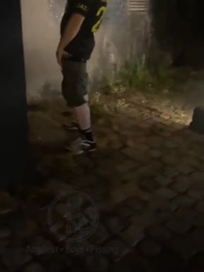 Helping Him Pee in the Street