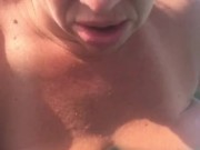 Underwater anal bubble wand toy play with pool jet hitting my hairy pussy, eye rolling orgasms