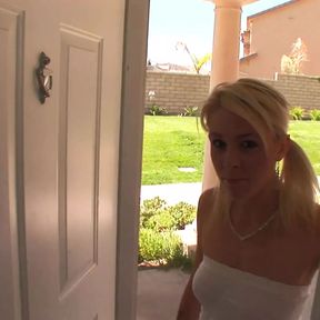 Interracial video with Brittany Angel with golden hair being