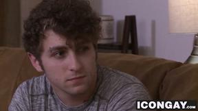 ”Bearded hunk dad shoving his huge dick into twink butt”