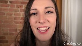 POV Slut Clara Dee Gets Nasty Cum Facial While Jerking Off Dick