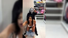 a thief in a mask looking for big tits and horney latine pussy