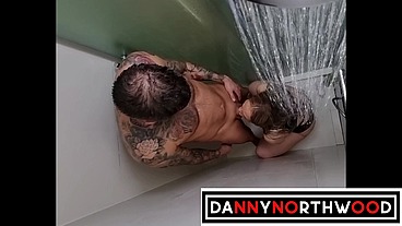 Daddy Spends the day in a hotel with hot as blonde busty tattooed trans Jessy