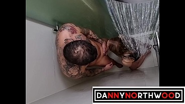 Daddy Spends the day in a hotel with hot as blonde busty tattooed trans Jessy