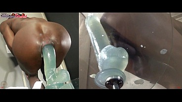 *PREMIUM* TWO ANGLES 1&6- Huge Dildo Riding Balls Deep Ass Fucking Extreme Anal Twink - Starring DJ ButtPussy