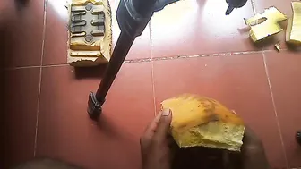 Indian Guy Uses Homemade Fucking Machine in Bathroom Solo