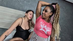 Licking all the sweat from my black goddess By Melissa Ramos and Bruna Sanchez part 2