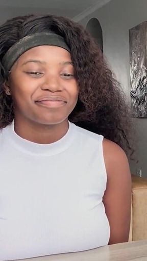 This EBONY TEEN said her BF promised LA... ended up screaming on my couch instead - AfricanCasting   Clip 1