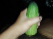 JERKS OFF WITH CUCUMBER