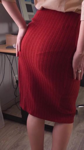 Business Woman Teases VPL In Tight Skirt Full Length   Clip 1