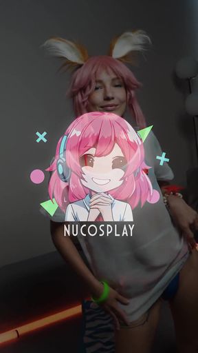 Young Furry Slut, Tea Mint, Fucks Herself with a Glass Dildo