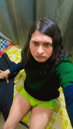 Zoya Shezadi in Living Room Enjoy Alone Feeling More Happy