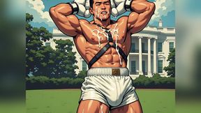 Asian Cum Covered Muscle Men Art