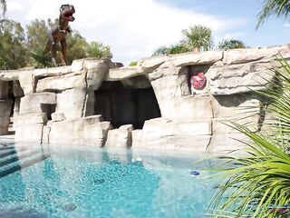 SheHerGirls - Kitana Montana Get's shemale Large Rod Surprise From Breathtaking Pool Beauty Eva Maxim