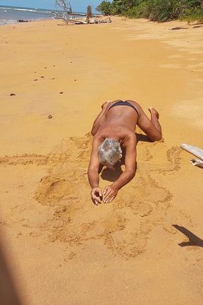 Ladysilva on the beach in panties tanning her hot ass